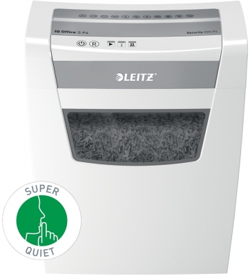 Distrugator documente manual Leitz IQ Home Office S, P4, cross-cut (confeti), 12 coli, cos 23l, alb